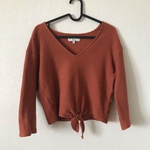 🍁TIE FRONT MADEWELL 3/4 SLEEVE TOP🍂